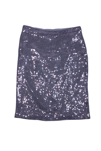 Alice & Olivia - Grey Sequined Pencil Skirt Sz 8 - Current Boutique