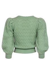 Current Boutique-Alice & Olivia - Light Green Cashmere Blend Knit Sweater Sz XS
