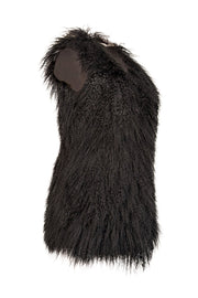 Current Boutique-Alice & Olivia - Black Lamb Fur Vest Sz XS