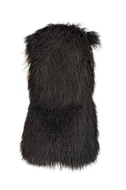 Current Boutique-Alice & Olivia - Black Lamb Fur Vest Sz XS