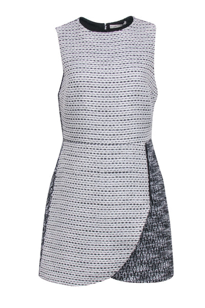 Current Boutique-Alice & Olivia - Black & White Sleeveless Tweed Dress Sz 10