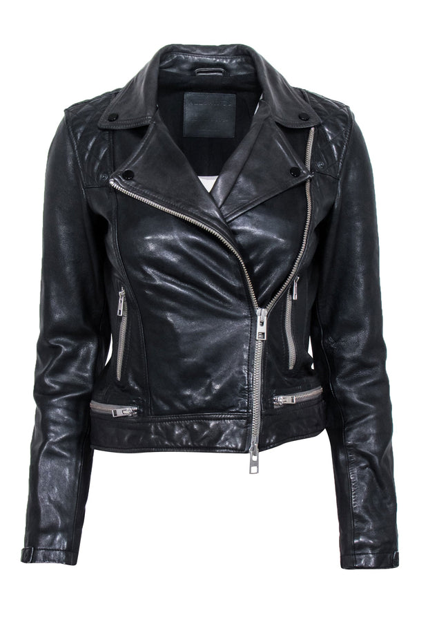Current Boutique-All Saints - Black Sheep Leather Moto Jacket Sz 2