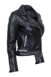 Current Boutique-All Saints - Black Sheep Leather Moto Jacket Sz 2