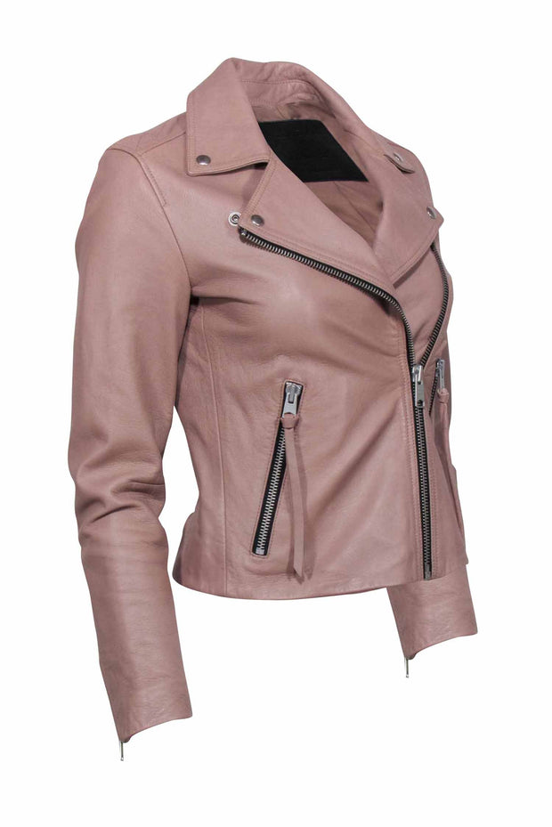Current Boutique-All Saints - Blush Leather Moto Jacket Sz 4
