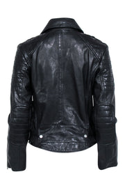Current Boutique-All Saints - Black Leather Moto Jacket Sz 6
