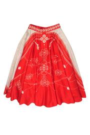 Current Boutique-AM PM - Red & Cream Printed Circle Skirt Sz 0