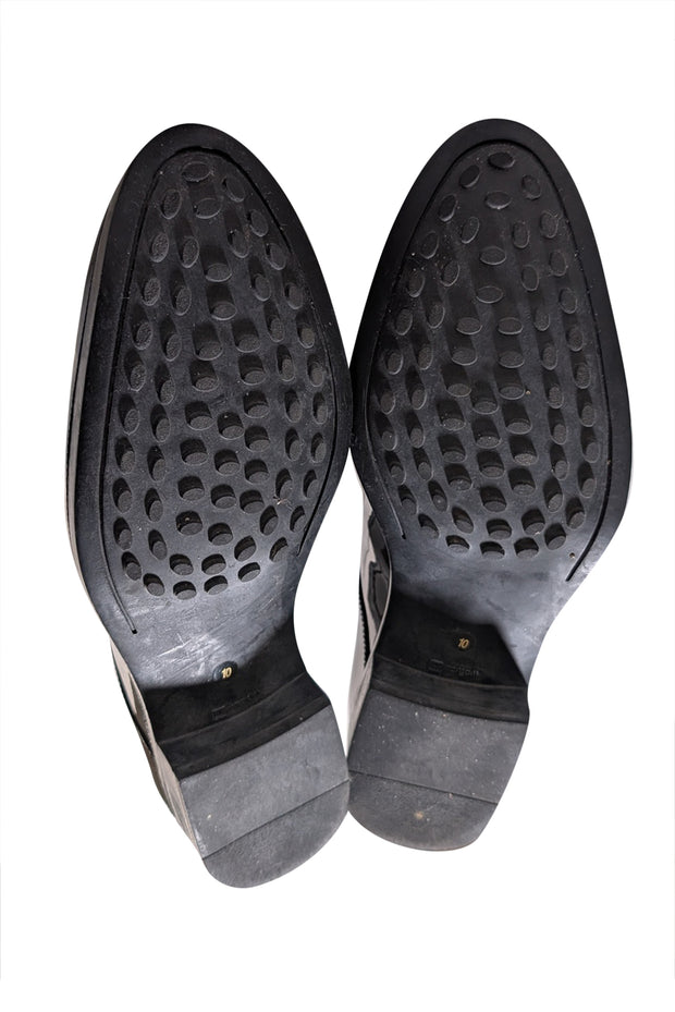 Amalfi by Rangoni - Olive & Black Patent Leather Lace Up Loafers Sz 10 - Current Boutique