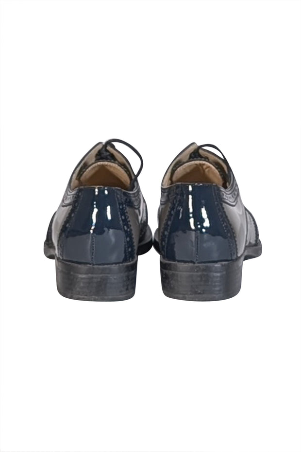 Amalfi by Rangoni - Olive & Black Patent Leather Lace Up Loafers Sz 10 - Current Boutique