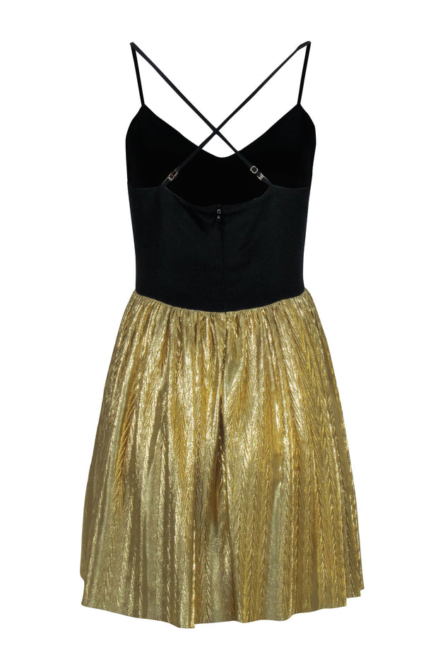 Current Boutique-Amanda Uprichard - Black Dress w/ Gold Skirt Sz S