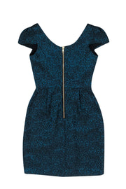Current Boutique-Amanda Uprichard - Blue & Black Sleeveless Pouf Mini Dress Sz P