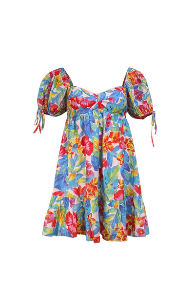 Current Boutique-Amanda Uprichard - Blue Multi-color Floral "Sicily" Mini Dress Sz S