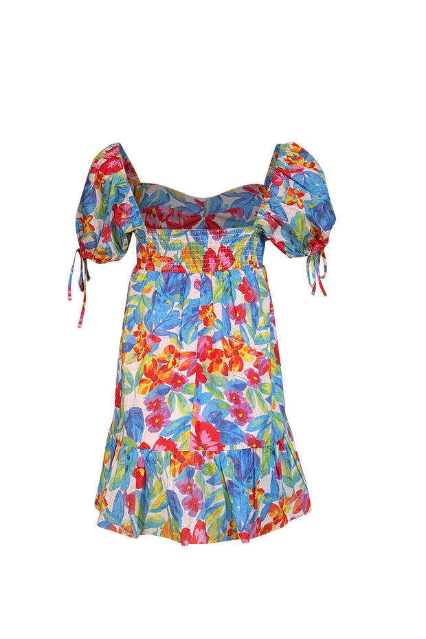 Current Boutique-Amanda Uprichard - Blue Multi-color Floral "Sicily" Mini Dress Sz S