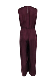 Current Boutique-Amour Vert - Maroon Twist Front Sleeveless Jumpsuit Sz L