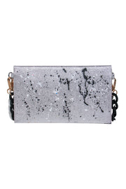 Current Boutique-Anca Barbu - Silver Metallic Angel Wings Envelope Crossbody Bag