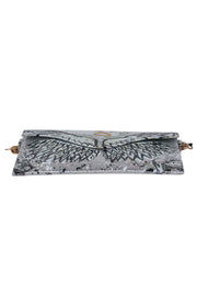 Current Boutique-Anca Barbu - Silver Metallic Angel Wings Envelope Crossbody Bag