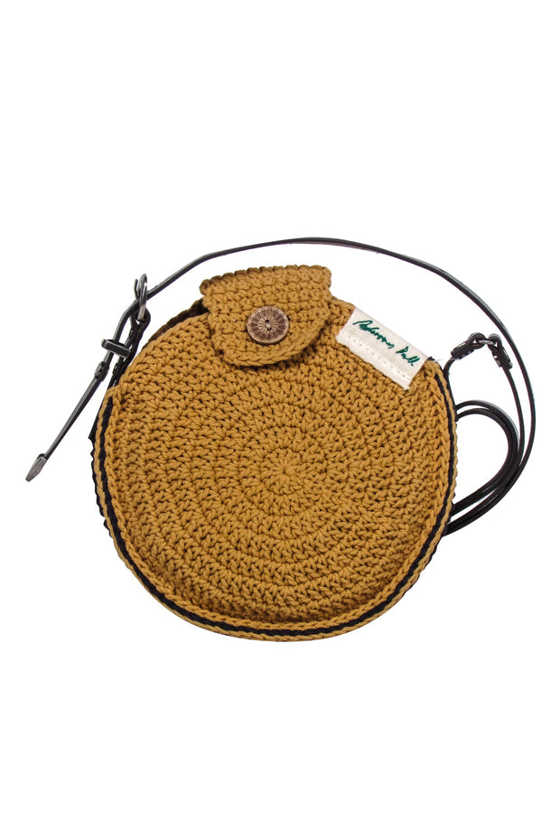 Current Boutique-Andersson Bell - Tan & Multi Color Woven Round Crossbody Bag