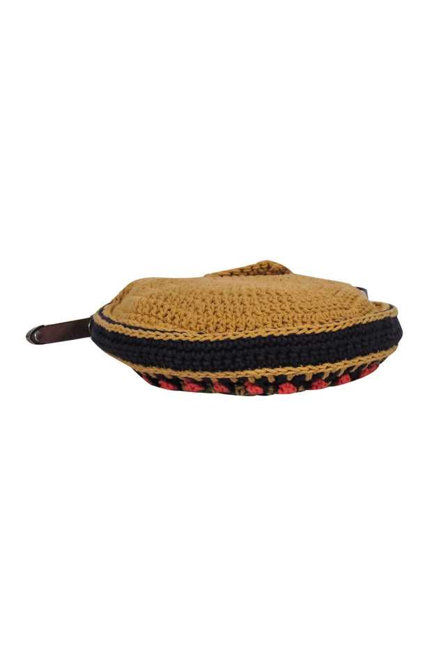 Current Boutique-Andersson Bell - Tan & Multi Color Woven Round Crossbody Bag