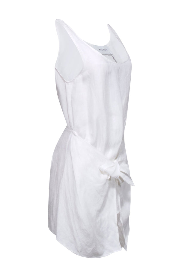 Current Boutique-Anemos - Ivory Linen Blend "D.K. Mini" Tie Dress Sz M