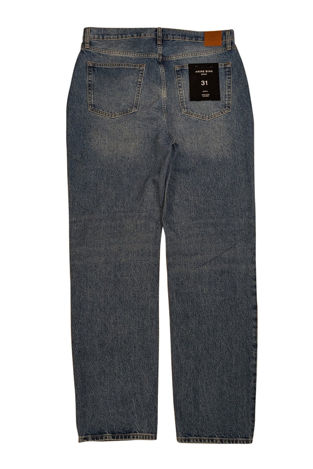 Anine Bing - Medium Wash Blue Denim High Rise Tapered Jeans Sz 12 - Current Boutique