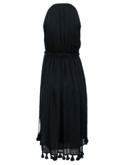 Current Boutique-Apiece Apart - Black Sleeveless Fringe Pom Hem Dress Sz 0