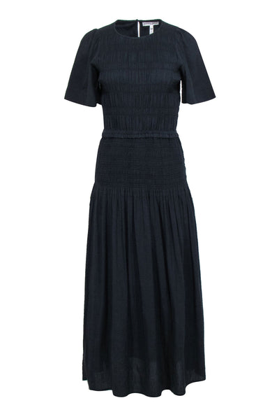 Current Boutique-Apiece Apart - Black Short Sleeve Smocked Maxi Dress Sz S