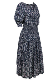 Current Boutique-Apiece Apart - Navy, Cream, & Green Block Print Button Front Smocked Waist Dress Sz XL