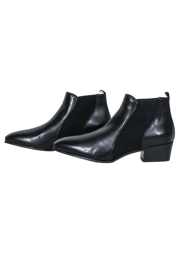 Current Boutique-Aquatalia - Black Calf Leather "Falco" Short Boots Sz 8.5