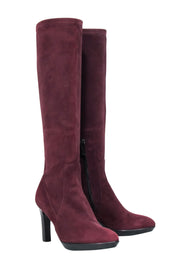 Current Boutique-Aquatalia - Maroon Suede Tall Boots Sz 6.5