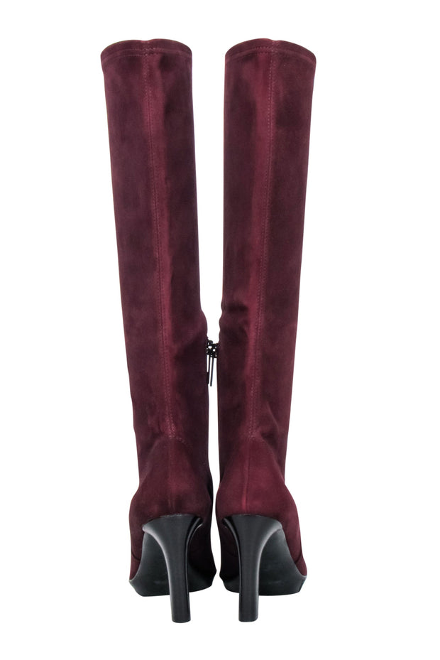 Current Boutique-Aquatalia - Maroon Suede Tall Boots Sz 6.5