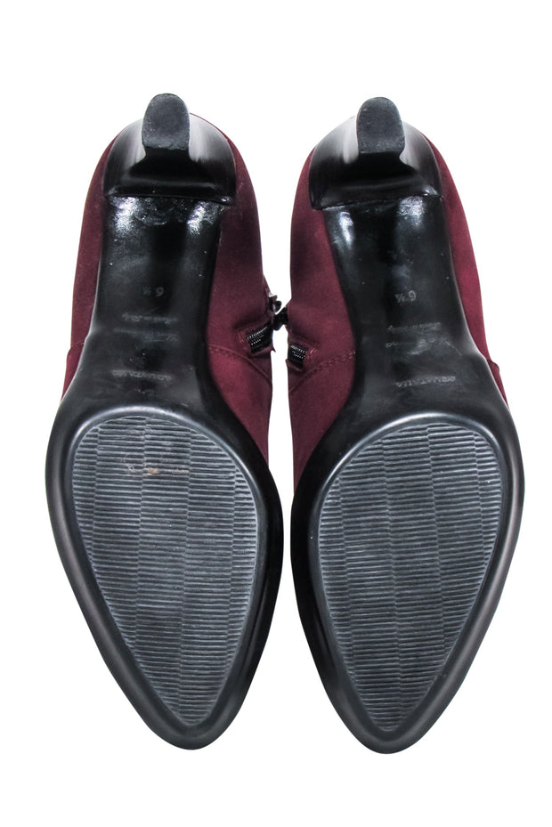 Current Boutique-Aquatalia - Maroon Suede Tall Boots Sz 6.5