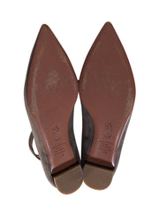 Current Boutique-Aquazzura - Grey Suede Lace Up Pointed Toe Flats Sz 10.5