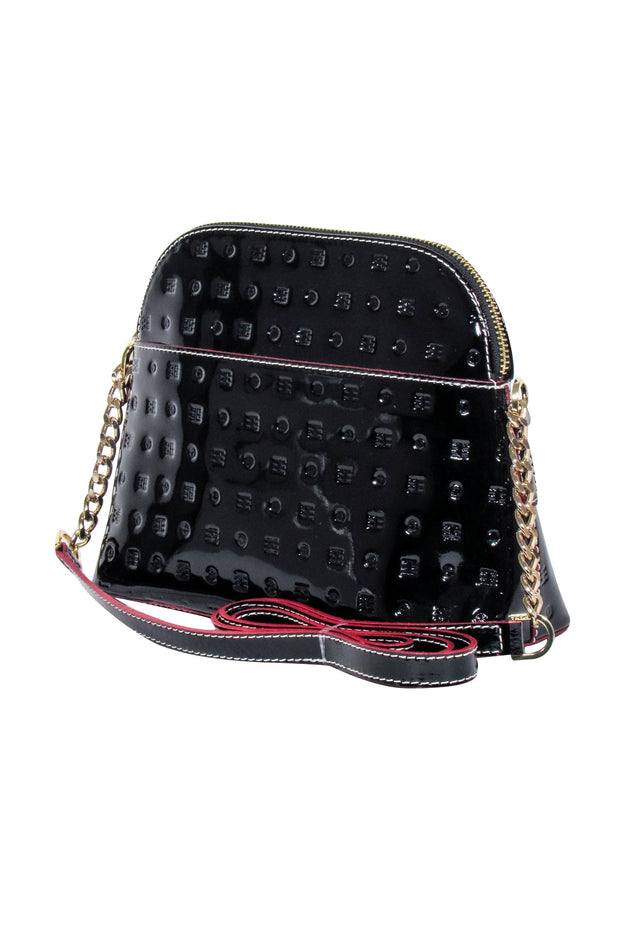 Current Boutique-Arcadia - Black Logo Embossed Patent Leather Crossbody