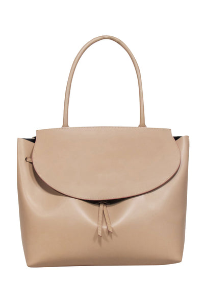 Current Boutique-Armadio - Beige Leather "Augusta" Satchel Bag