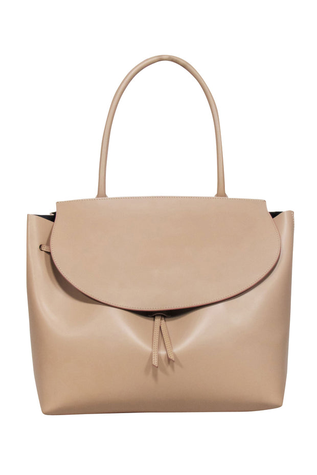 Current Boutique-Armadio - Beige Leather "Augusta" Satchel Bag