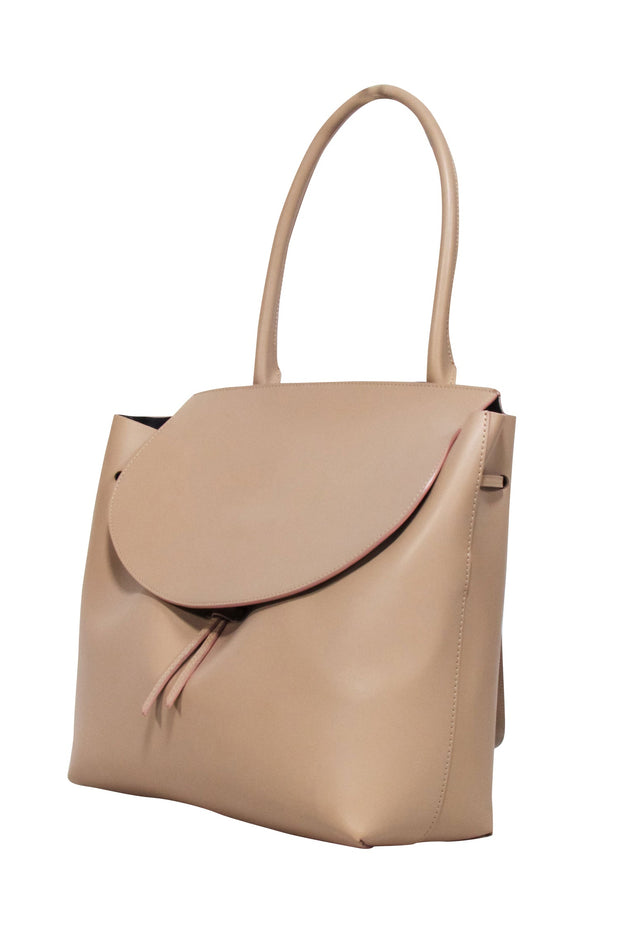 Current Boutique-Armadio - Beige Leather "Augusta" Satchel Bag