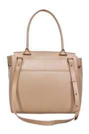 Current Boutique-Armadio - Beige Leather "Augusta" Satchel Bag