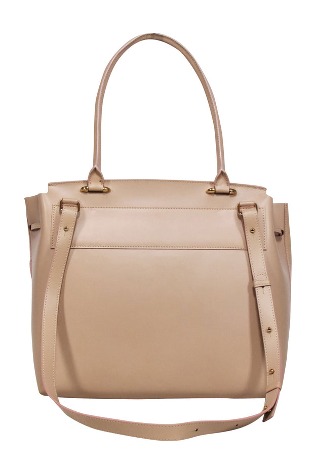 Current Boutique-Armadio - Beige Leather "Augusta" Satchel Bag