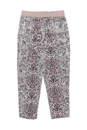 Current Boutique-ATM - Beige & Black Ocelot Print Silk Pull-On Pants Sz S