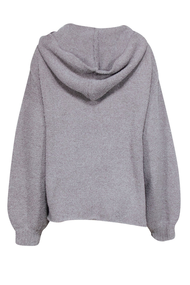 Current Boutique-ATM - Grey Fuzzy Zipper Front Sweater Sz L