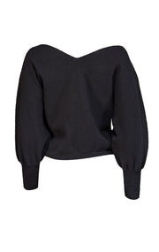 Ba&sh - Black Wool Blend V-neck Cardigan Sz S - Current Boutique