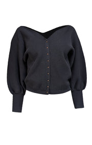 Ba&sh - Black Wool Blend V-neck Cardigan Sz S - Current Boutique