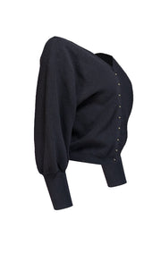 Ba&sh - Black Wool Blend V-neck Cardigan Sz S - Current Boutique