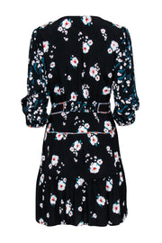 Current Boutique-Ba&sh - Black Floral Print Crepe "Belize" Mini Dress Sz 8