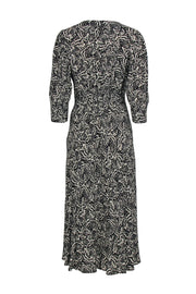 Current Boutique-Ba&sh - Black & Beige Print Crop Sleeve Dress Sz S