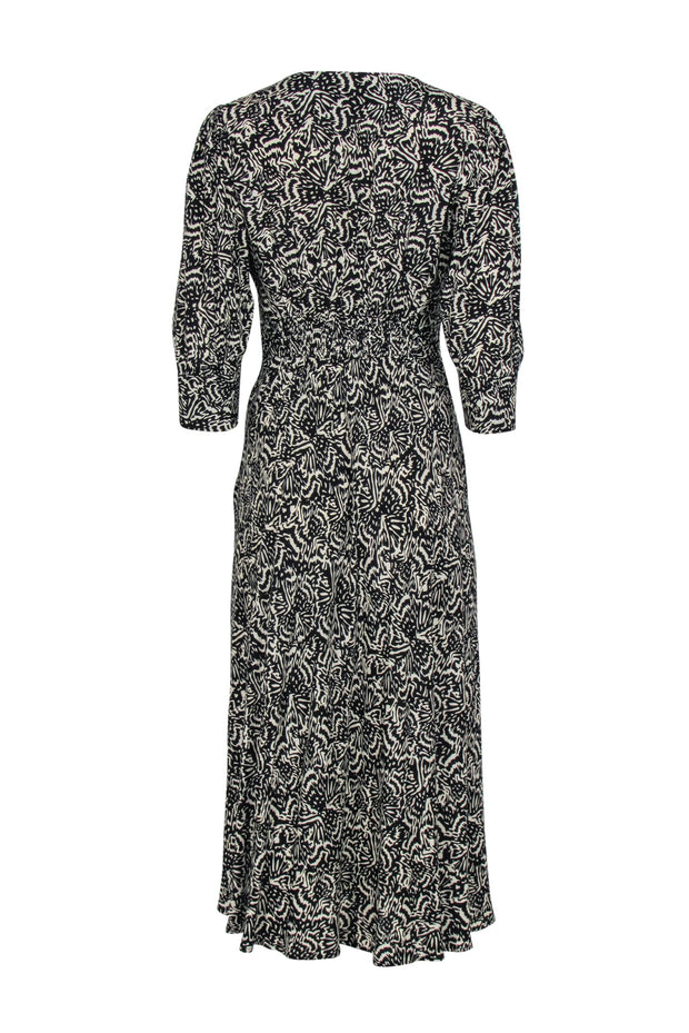 Current Boutique-Ba&sh - Black & Beige Print Crop Sleeve Dress Sz S
