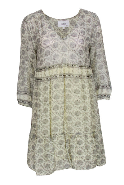 Current Boutique-Ba&sh - Cream w/ Black Paisley Print Tunic Dress Sz S