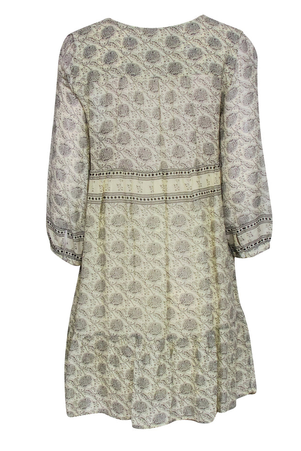 Current Boutique-Ba&sh - Cream w/ Black Paisley Print Tunic Dress Sz S