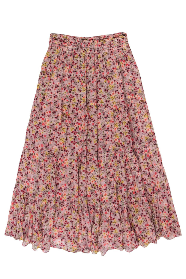 Current Boutique-Ba&sh - Blush Pink w/Multi Color Flkoral Print Maxi Skirt Sz 4
