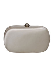Current Boutique-Badgley Mischka - Cream Satin Clutch w/ Jewel Front