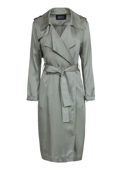 Current Boutique-Badgley Mischka - Sage Green Trench Coat Jacket Sz M